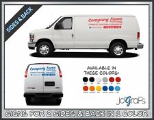 Custom Business Van Truck Company Name Vinyl Lettering 2 Sides & 1 Back 1 Color picture