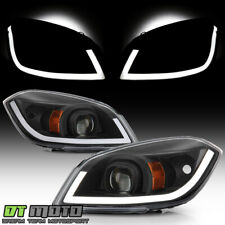 NEW 2005-2010 Chevy Cobalt 07-10 Pontiac G5 Black LED Tube Projector Headlights picture