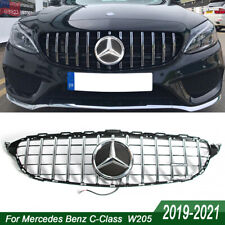 Chrome GTR Grille W/Led Star For 2019-2021 Mercedes Benz W205 C200 C300 C43 AMG picture