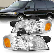 For 1997-2005 Montana Chevy Venture Chrome Headlights 97-05 pairs Headlamps picture
