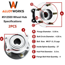 2pcs Rear Wheel Hub ＆ Bearing for 2013-19 Ford Escape 2015-2019 Lincoln MKC picture