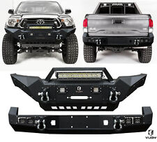 Vijay For 2005-2015 Toyota Tacoma New Front/Rear Bumper W/Winch Plate&LED Lights picture