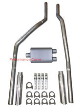 83-01 Chevrolet GMC S10 S15 Mandrel Bent Dual Exhaust w/ Two Chamber Muffler picture