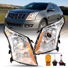 Fit For 2010-2016 Cadillac SRX Halogen Projector Headlights Chrome w/ Bulbs Pair picture