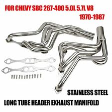 STAINLESS STEEL LONG TUBE HEADER EXHAUST MANIFOLD FOR 70-87 CHEVY SBC 267-400 V8 picture