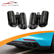 Black Exhaust Tips Muffler Tail Pipes 3 Layers For Porsche Panamera Base 2017+ picture