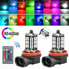 2pcs H8 H9 H11 LED Fog Light Bulbs 16 Color Changing RGB Remote High Power Lamp picture