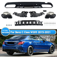 Rear Diffuser Exhaust Tips For 2015-21 Mercedes-Benz W205 C300 C450 C43 C63 AMG picture