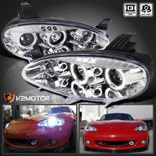 Clear Fits 2001-2005 Mazda Miata MX5 LED Strip Halo Projector Headlights Lamps picture
