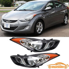 For 2011-2013 Hyundai Elantra Projector Headlights Headlamps Chrome Pair Set picture