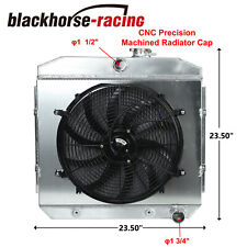Aluminum Racing Radiator 3 Row + Fan Shroud For 1955-1957 Chevy Block V8 Bel Air picture
