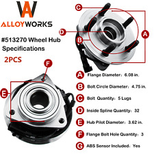 2x Front Wheel Hub Bearing for 2008-2012 Jeep Liberty 2007-2011 Dodge Nitro picture