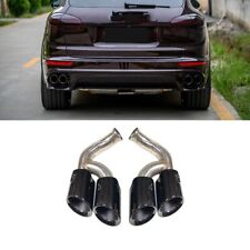 Black Tail Exhaust Pipes Tips GTS Muffler For Porsche Cayenne 3.0 Base 2015-2017 picture