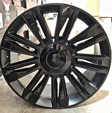 22 Cadillac New Style Rims Satin Black Wheels Tires Fit Escalade ESV GMC Tahoe  picture