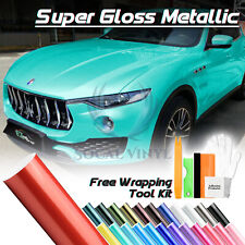 Premium Super Gloss Metallic Vinyl Car Wrap Sticker Decal Bubble Free Sheet Film picture