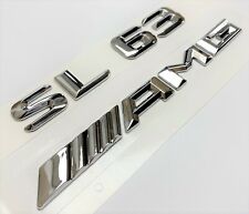 #1 CHROME SL63+AMG FIT MERCEDES REAR TRUNK EMBLEM BADGE NAMEPLATE DECAL NUMBERS picture