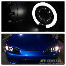 Blk 1997-1999 Mitsubishi Eclipse Halo Projector Headlights Lamps Pair Left+Right picture
