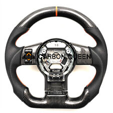 REAL CARBON FIBER Steering Wheel FOR NISSAN 350Z ORANGE LINE W/ BLACK LEATHER picture