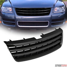 For 03-07 VW Touareg Gloss Black Sport Front Hood Badgeless Horizontal Grille picture