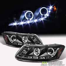 For Blk 2008-2012 Honda Accord 4Dr Halo Projector Headlights w/LED Running Lamps picture