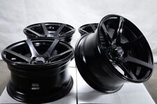 15x8 4x100 Wheels Rims Full Black Honda Civic Mazda Miata Toyota Corolla Cooper picture