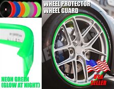 Wheel Rim Edge Guard Protector Universal Fit Silicone 2 Edge Type 4 Pcs (Neon) picture