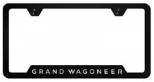 Jeep Grand Wagoneer Black Finish Notched License Plate Frame Official Licensed picture