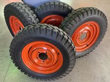 Willys CJ2A CJ3A Jeep Set of 4 Matching Original Wheels  & Tires picture