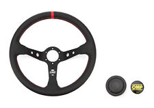 OMP RACING INC #OD0-1956-073 Corsica Steering Wheel Black and Red Leather picture
