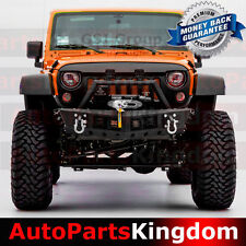 Falcon Stubby Rock Crawler Front Bumper+4x LED Light for 07-18 Jeep JK Wrangler picture