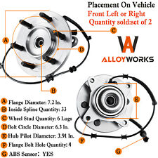 2pcs Front Wheel Hub Bearing fits 2005-2008 Ford F150 Lincoln Mark LT 4X4 4WD picture