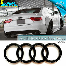 Audi Rear Rings Emblem Gloss Black Trunk Badge A1 A3 S3 A4 S4 A5 S5 A6 S6 picture