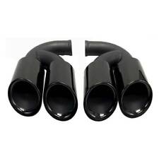 PAIR Muffler Pipe Tip For 2010-2014 Cayenne 958 Round V6 V8 Gas Stainless Steel picture