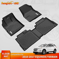 Floor Mats 2 Row Liner for 2010-2017 Chevy Equinox/GMC Terrain TPE All-Weather picture