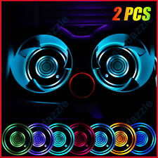 2X Cup Pad Car Accessories LED Light Cover Interior Decoration Lamp 7 Colors -US picture