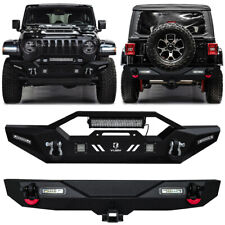 Vijay For 2007-2017 Wrangler JK Front or Rear Bumper with LED Lights & D-Rings picture