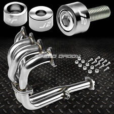 J2 For 90-91 Integra Exhaust Manifold Racing Header+Silver Washer Cup Bolts picture