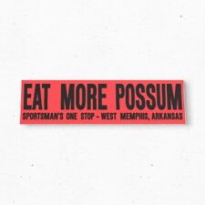 Eat More POSSUM Bumper Sticker - ARKANSAS Red Vintage Style - Vinyl 80s 90s picture
