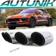 For 2019-2023 Porsche Macan Base 2.0L Silver Exhaust Tips Muffler Pipe GTS-Look picture