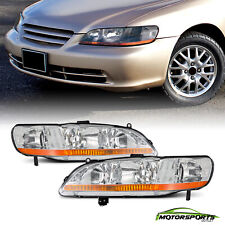 Fit 1998-2002 Honda Accord Chrome JDM Style Replacement Headlights Pair(No Bulb) picture