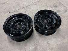 PAIR Original Dart Duster 14X5.5 Rally Wheels Rims 5X4 Bolt Pattern PowderCoated picture