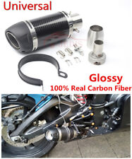 51mm 250mm Universal Motorcycle Exhaust Scooter Exhaust Glossy Carbon Fiber picture