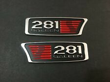 S281 EMBLEMS OF SALEEN 281 EMBLEM NEW NEVER INSTALLED CHROME BLACK / RED -1PAIR picture