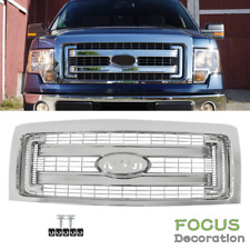 DL3Z-8200-DA Front Upper Grille Grill Chrome Silver For 2009 2010-2014 Ford F150 picture