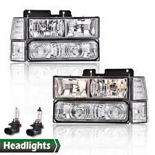 Clear/Chrome Headlights Bumper Lamps Fit For 94-98 GMC C/K Sierra Suburban picture