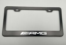 Laser Engraved Mercedes Benz AMG Stainless Steel  Black LICENSE PLATE FRAME picture