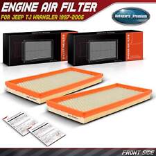 2x New Front Engine Air Filter for Jeep TJ Wrangler 1997-2006 GAS Flexible Panel picture