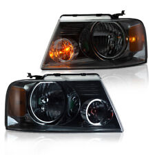 Headlights Fit For 2004-2008 Ford F-150 F150 Pickup Smoke Lens Amber Corner Pair picture