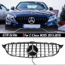 Black GTR Grill Grille W/ LED Emblem For 2015-2018 Mercedes W205 C180 C300 C250 picture