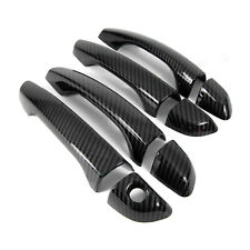 Side Door Handle Covers Trims For 2017-2020 Hyundai Elantra Glossy Carbon Fiber  picture